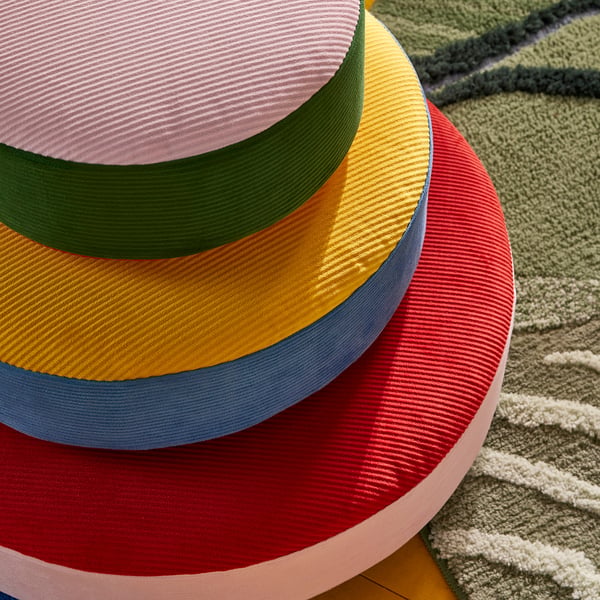 GREJSIMOJS Bodenkissen, 3-teilig, stapelbar/bunt