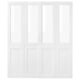 GRIMO: weiße Schiebetüren mit oberen Glasscheiben, Faserplatten, schlankes Design.