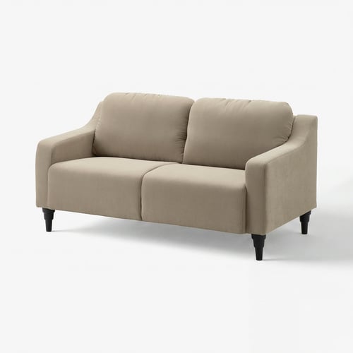 GULLVALLA-Sofa, beigefarbener Stoff, bequem und stilvoll, abgerundete Form, modernes traditionelles Design.