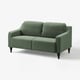 Ein GULLVALLA-Sofa in Grün, mit weichen, runden Formen, einem mittelfesten Sitz und Holzbeinen. Es hat ein modernes, aber dennoch traditionelles Design.