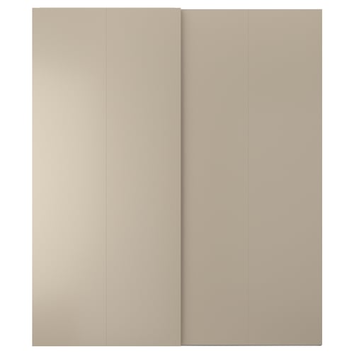 Beige HASVIK Schiebetür, glatte Oberfläche. Modernes, minimalistisches Design.
