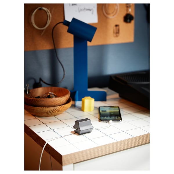 HAVSKÅL USB-Anker, 2-tlg., schwarz/gelb