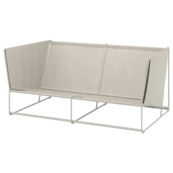 HAVSTEN: cremefarbenes Outdoor-Sofa, Metallrahmen, Mesh-Gewebe, modernes Design.