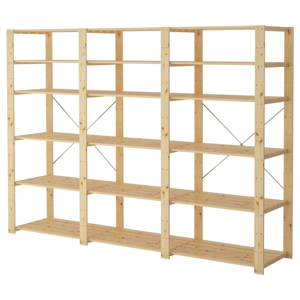 HEJNE ikea Kiefernregal - robuste, anpassbare Aufbewahrung für Garagen oder Dachböden.