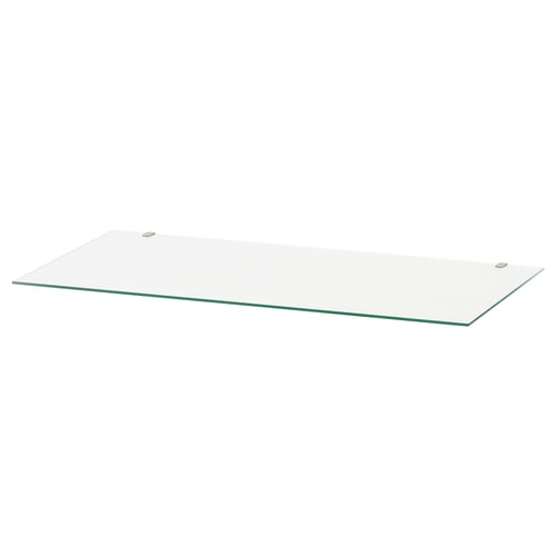 Ein Regal aus klarem Glas, ideal für HEMNES-Möbel, das Schutz und ein sauberes Aussehen bietet.