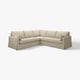 HYLTARP Ecksofa: bequem, beige, von Leinen inspiriert, modernes Design mit klaren Linien.