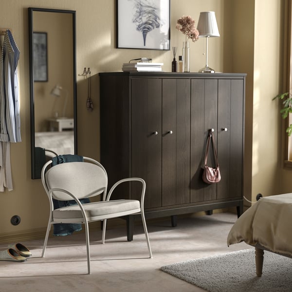 ISMANTORP Sessel, Metall helles Graubeige/Tibbleby hellbeige