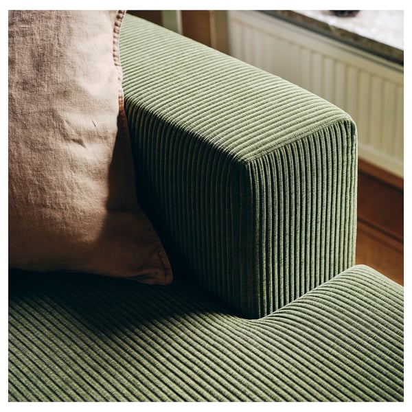 JÄTTEBO Sofa, olivgrün, Cord. Weiches, modulares Design mit Stauraum.