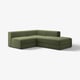 Das JÄTTEBO Ecksofa, olivgrün, ein modernes, L-förmiges Design mit strukturiertem Cordstoff für Komfort und Praktikabilität.