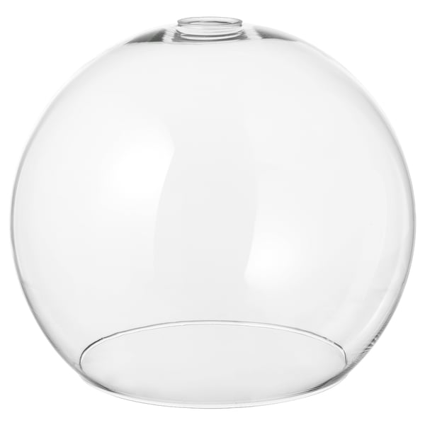 Ein JAKOBSBYN Kugellampenschirm aus klarem Glas, handgefertigt, rund und transparent.