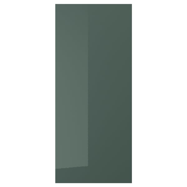 KALLARP Küchenschranktür, schlankes Hochglanz Graugrün, recycelte Materialien, modernes Design mit geraden Linien.