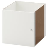 KALLAX White Cube Element, hergestellt aus Spanplatten und Faserplatten. Einfaches, quadratisches Design mit Rückwand.