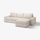 Beige KIVIK-Sofa mit Chaiselongue, modernes Design, niedrige Armlehnen, abnehmbare Bezüge.