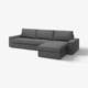 KIVIK graues Ecksofa, modernes Design, weicher Stoff.