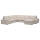 KIVIK U-förmiges cremefarbenes Sofa mit weichen Kissen und recyceltem Stoff.