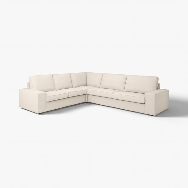 KIVIK Ecksofa, beige, niedrigprofilig, weiche Polster, modernes Design.