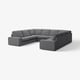 Graues KIVIK-Modulsofa, modernes Design mit abnehmbaren Abschnitten für Komfort und Stil.