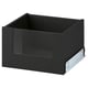 KNIVSHULT schwarze Schublade, schlankes Design, Stahl & Spanplatte, quadratische Form, grifflos.