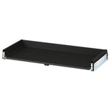 Eine schwarze Schublade von KNIVSHULT mit einem schlanken, modernen Design, glatten Seiten und einer Folienoberfläche.
