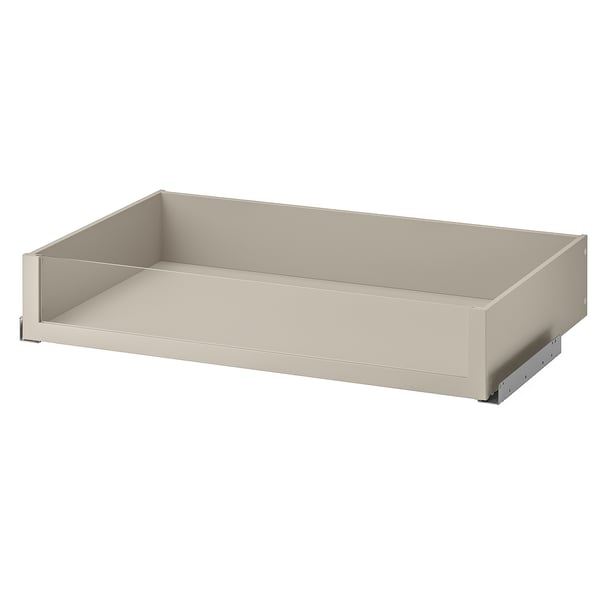 Eine ikea KOMPLEMENT Schublade in Beige mit Glasfront, die Organizer-Stauraum bietet.