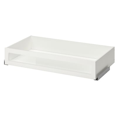 KOMPLEMENT Schublade; weiß; rechteckig; Glasfront; Kanten aus Harz; Ideal für die Lagerung.