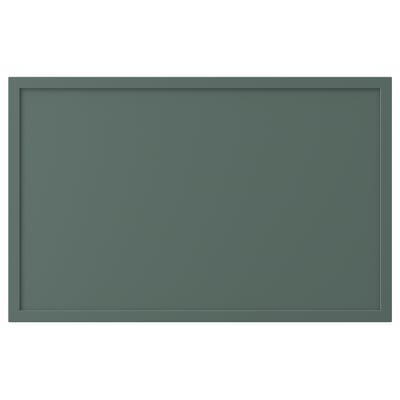 KRUKMAKARE grüne rechteckige Aufbewahrungstür. Modernes, minimalistisches Design, schlanke Kunststoffoberfläche.