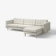 LANDSKRONA beige Ecksofa, hellgrau, Holzbeine, büschelgebackene Rückenlehne und Sitz.