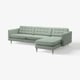 LANDSKRONA 4er-Sofa, mit Récamiere/Gunnared hellgrün/Metall