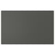Dunkelgraue rechteckige Schrankfront, schlankes und schlichtes Design, moderner Look.