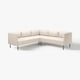 Ein beigefarbenes Lillem-Modulsofa mit klaren Linien und stabilen Metallbeinen. Es besteht aus zwei verbundenen Sitzsektionen, perfekt für moderne Räume.