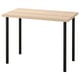 LINNMON Schreibtisch, schwarze Beine, helle Holzplatte, Rechteck, minimalistisch.