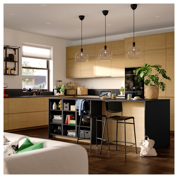 METOD Eckunterschrank, schwarzgrau, 128x60x80 cm
