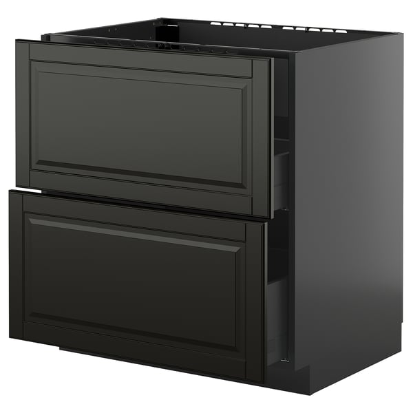 Schwarzer moderner Küchenschrank