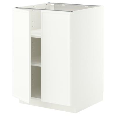METOD Unterschrank m Böden/2Türen, weiß/Aspudden matt weiß, 60x60 cm