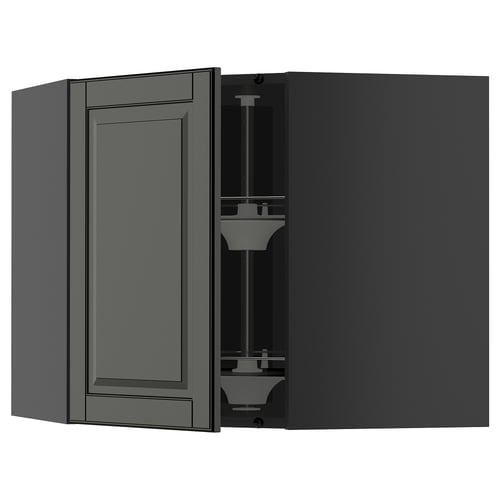 METOD Küchenschrank, schwarz mit verstellbarem Regal.