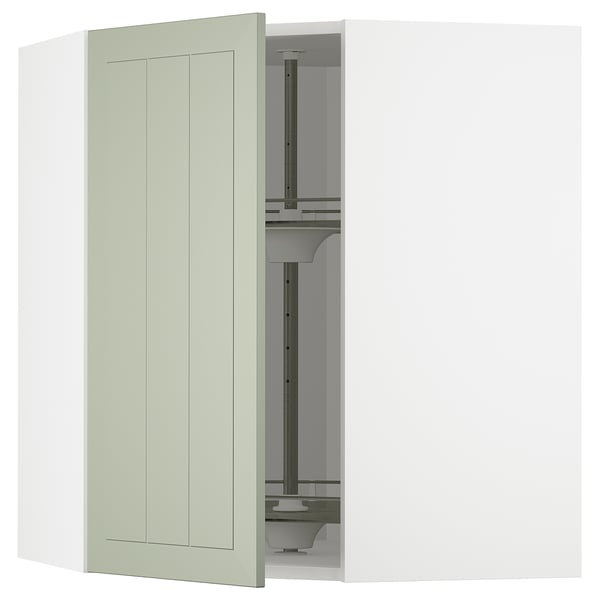 Ikea METOD Küchenschrank in Grün mit Glaskarussell.