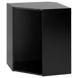Schwarzer METOD-Küchenschrank, schlank und modern, verstellbare Regale, robuster Rahmen und dunkle Acryllackierung.