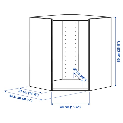 Abbildung mit Maßen für das Produkt: METOD.