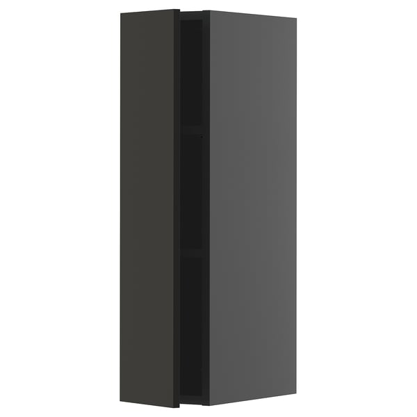 METOD Küchenschrank, mattschwarz, rechteckig, wandhängend, modernes Design.