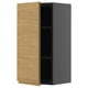 Moderner Schrank in Grau und Eiche, minimalistisches Design mit integrierten Griffen.