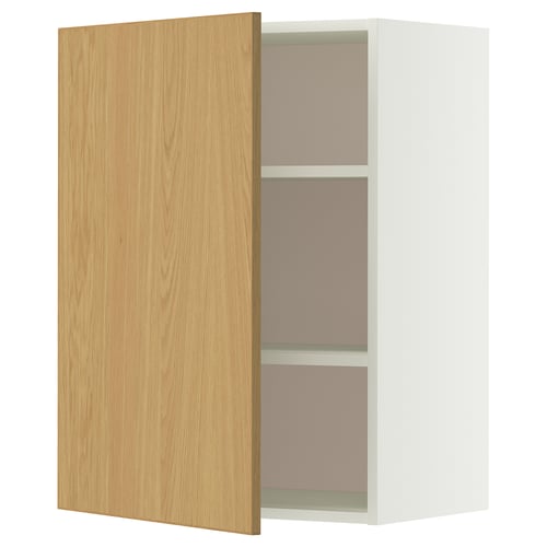 METOD Wandschrank mit Böden, weiß/Sinarp Eichenfurnier, 60x80 cm