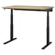 MITTZON Schreibtisch: modern, höhenverstellbar mit Holzplatte, schwarze Metallbeine.