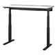 MITTZON schwarzer Sitz-Steh-Schreibtisch. Rechteckige Platte, höhenverstellbar. Robuste Metallbeine.
