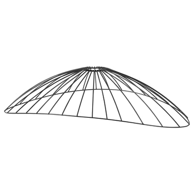 MOTSJÖ: schlanke, schwarze, elliptische Lampe mit Drahtgitter.