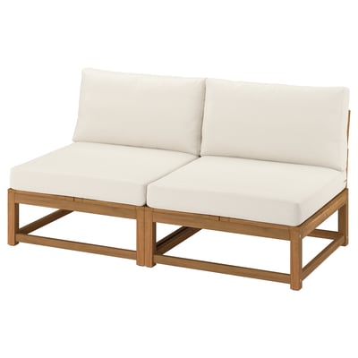 Moderner Outdoor-Zweisitzer: NÄMMARÖ in beige, Holzgestell.