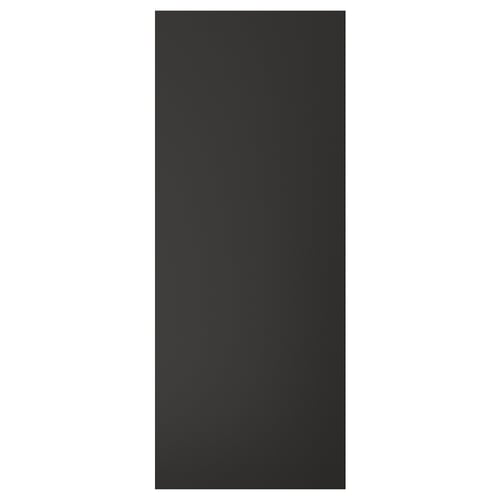 Schwarze, rechteckige NICKEBO-Frontplatte aus recyceltem Holz und Kunststoff in einem schlanken, minimalistischen Design.