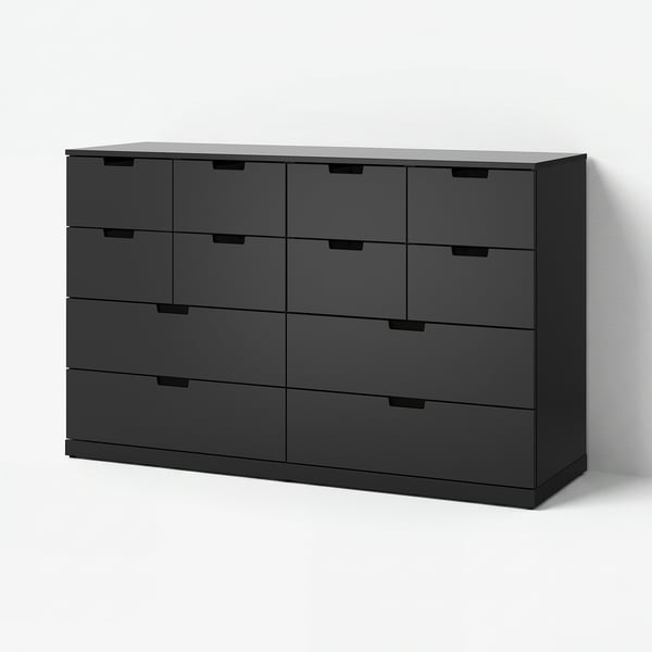 Eine IKEA NORDLI dunkelgraue Kommode mit 9 Schubladen, ein modernes Design für ausreichend Stauraum.