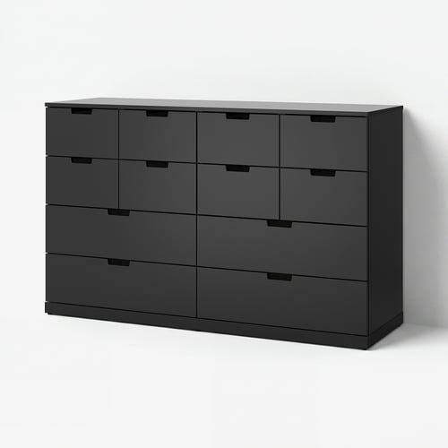 Eine IKEA NORDLI dunkelgraue Kommode mit 9 Schubladen, ein modernes Design für ausreichend Stauraum.