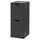 NORDLI: moderne, hohe, schwarze, quadratische Kommode mit zwei Schubladen und schlankem Design.