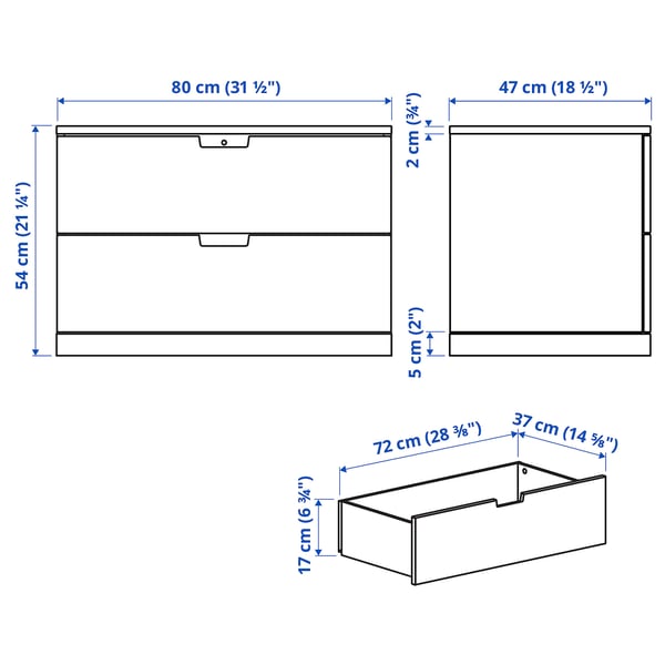 Abbildung mit Maßen für das Produkt: NORDLI.